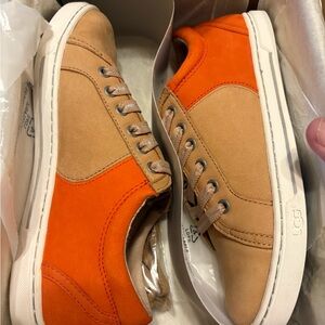 UGG Women's Tan and Orange Suede Low-Top Sneakers